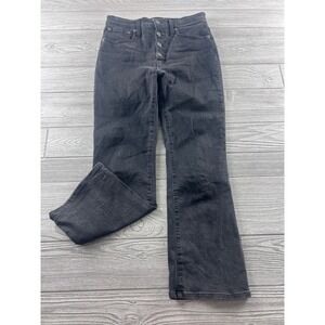 Madewell Cali Demi-Boot Jeans Black Button Fly High Rise Size 28